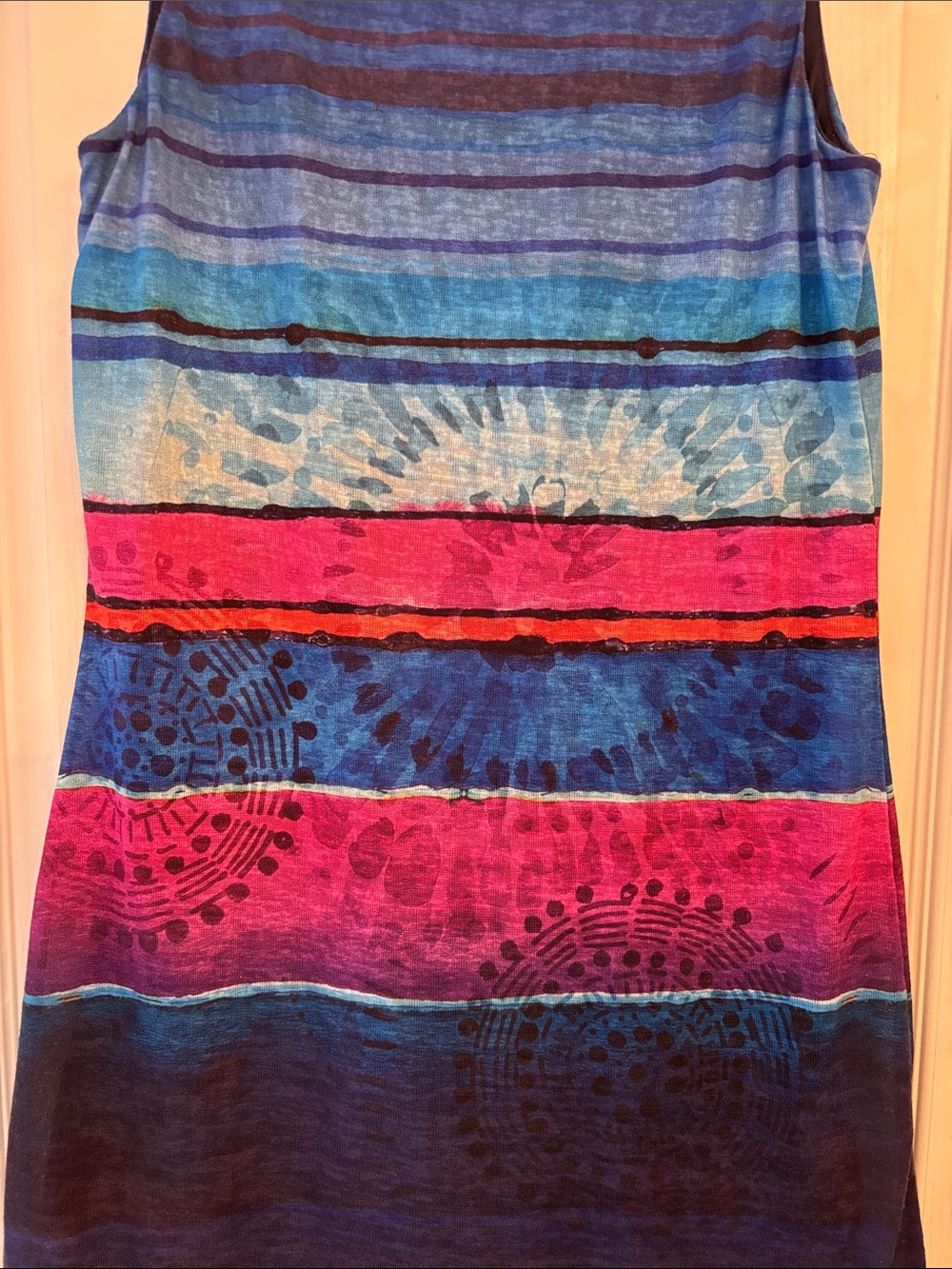 Desigual Sleeveless Blue & Pink Striped Mini Dress - Picture 5 of 5
